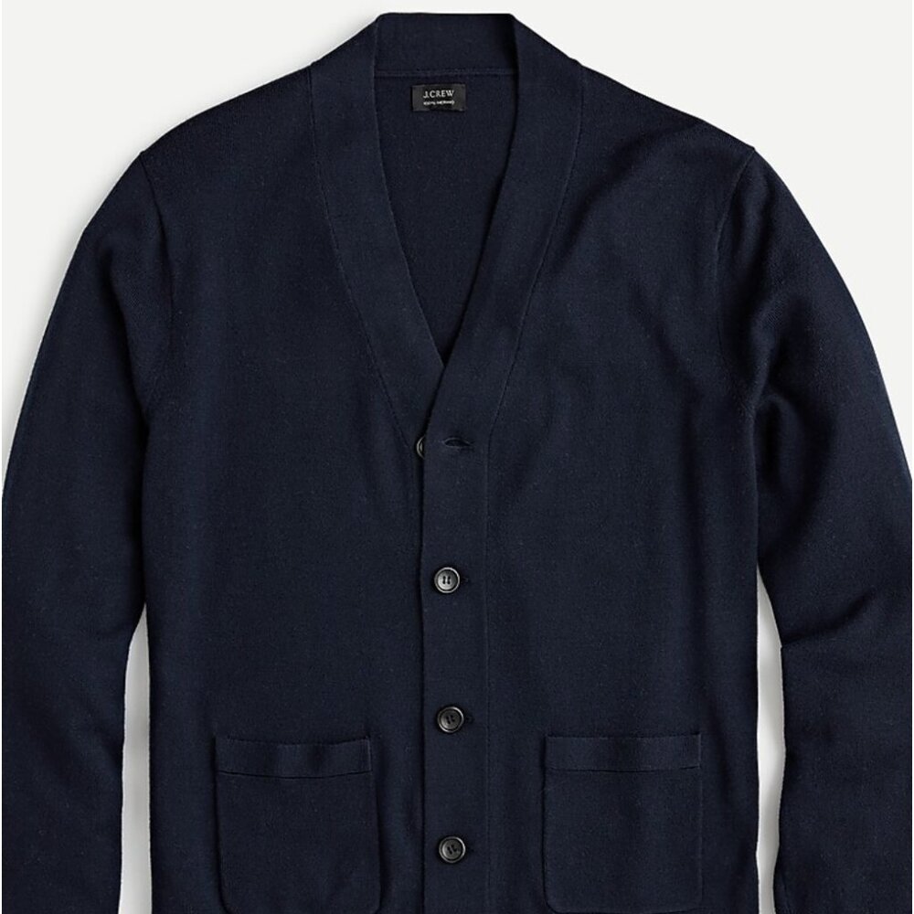 Mens J Crew Washable merino wool cardigan sweater Size Medium